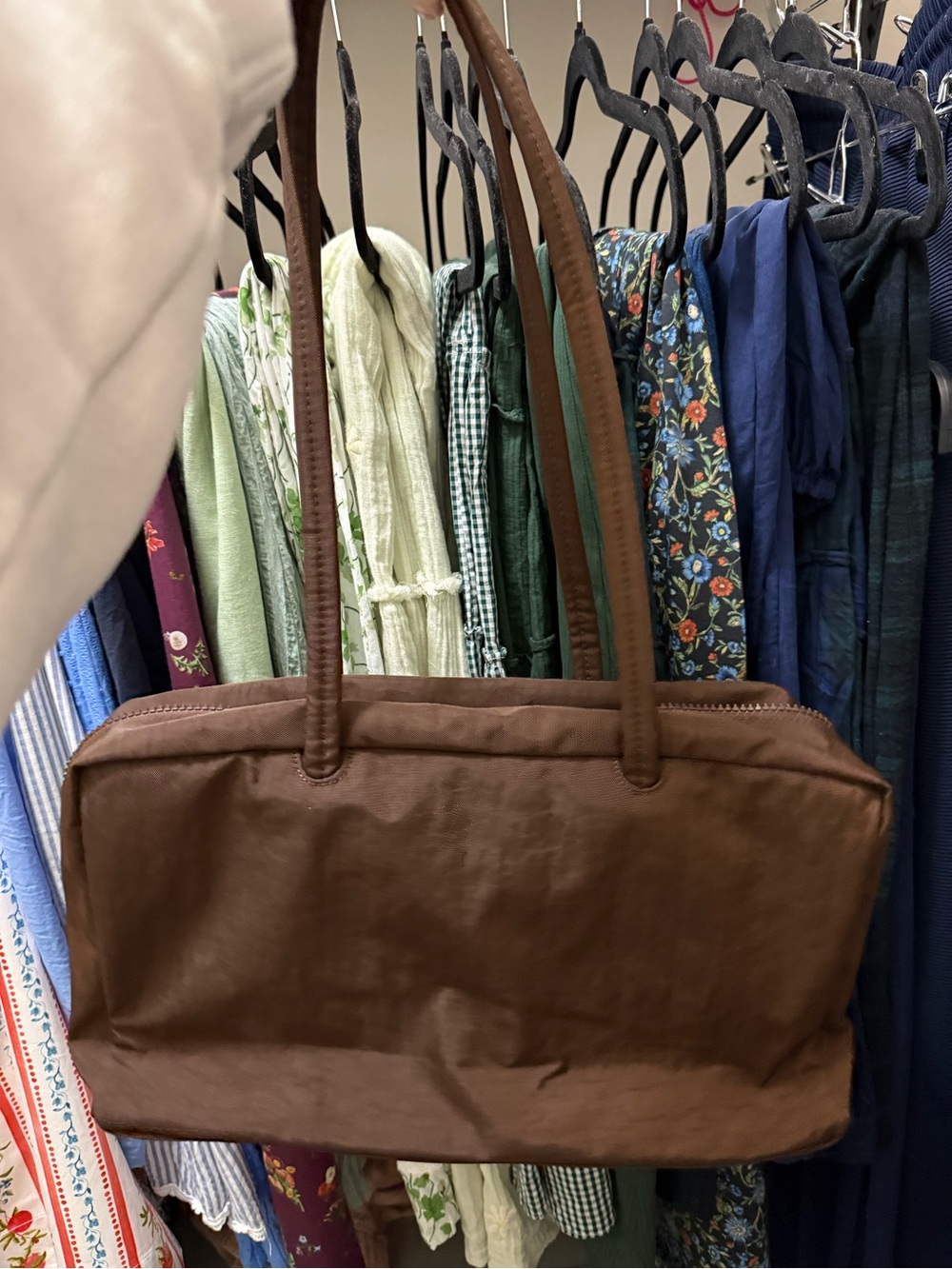 NWOT BAGGU MEDIUM BOWLER BAG COFFEE - Picture 3 of 3